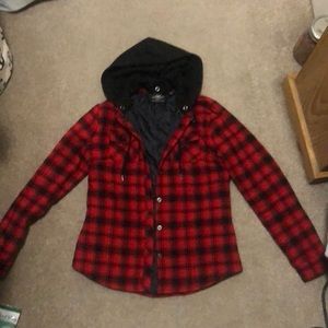 women’s Harley-Davidson flannel hooded shirt jacket (only worn once!) small